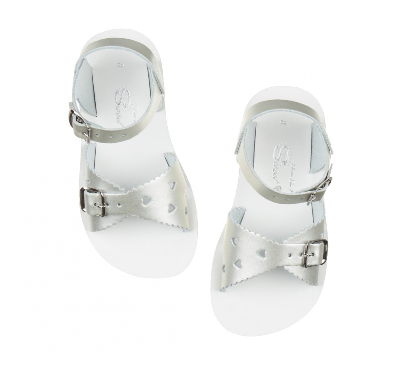 Kids' Salt Water Sweetheart Sandals Silver | 05VYCHIDU