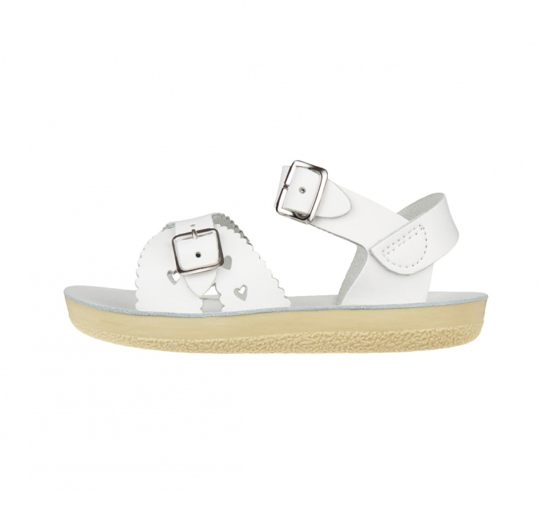 Kids' Salt Water Sweetheart Sandals White | 63ELMRJTZ