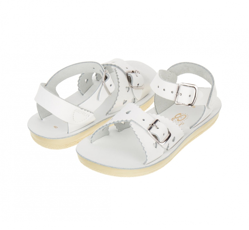 Kids\' Salt Water Sweetheart Sandals White | 63ELMRJTZ