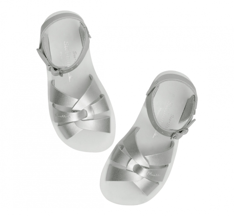 Kids' Salt Water Swimmer Sandals Silver | 42NCKUQFP