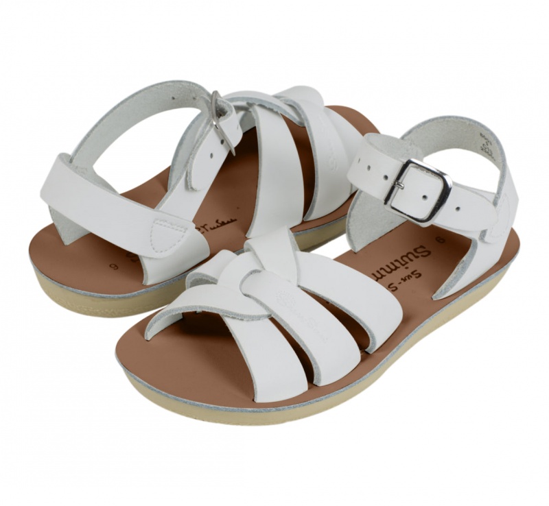 Kids\' Salt Water Swimmer Sandals White | 57HGUFNQD