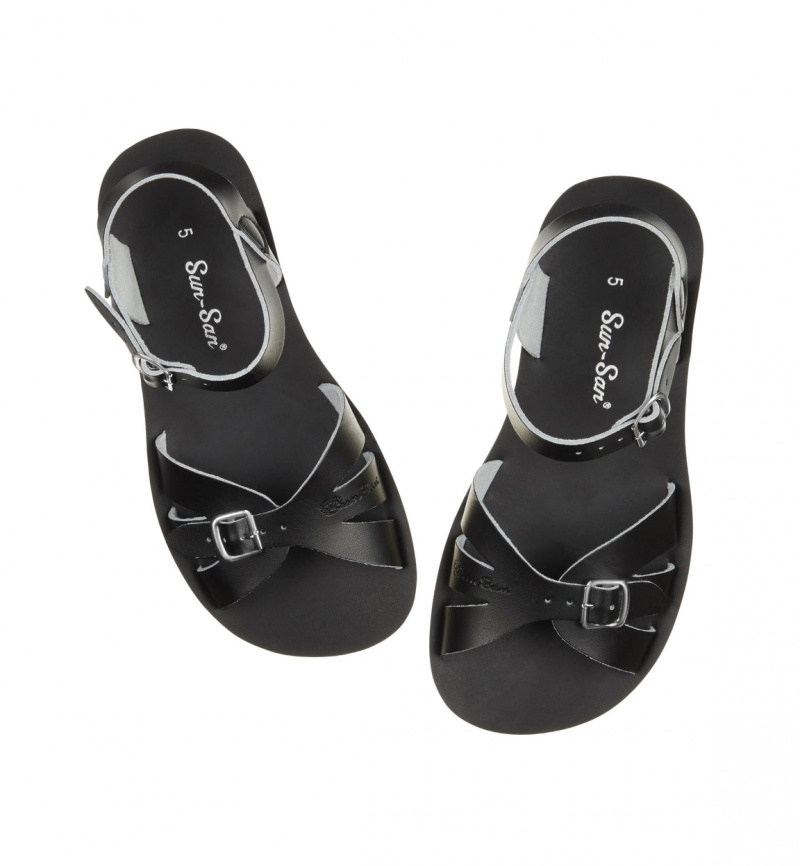 Women's Salt Water Boardwalk Sandals Black | 78ERYLWPX