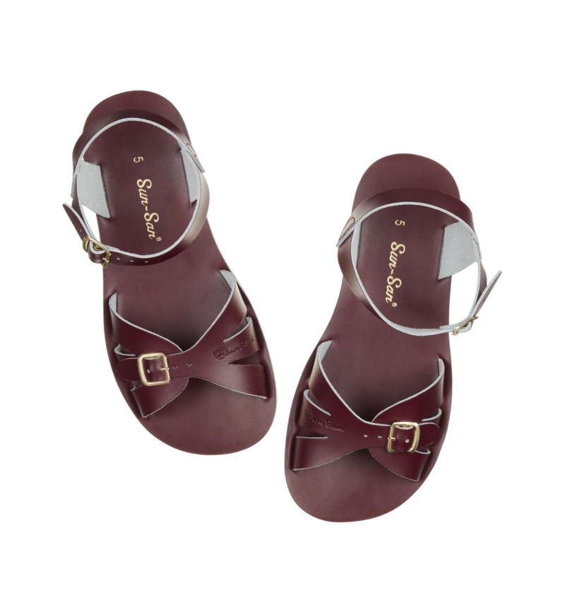 Women's Salt Water Boardwalk Sandals Claret | 67NTBGEZD