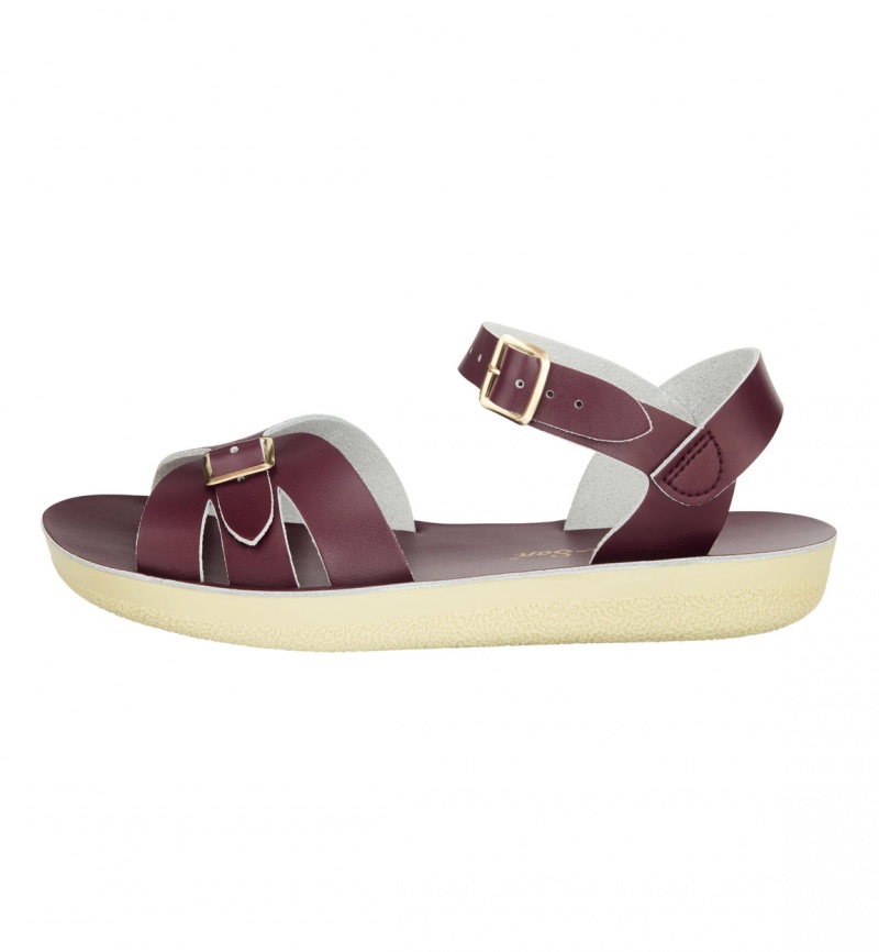 Women's Salt Water Boardwalk Sandals Claret | 67NTBGEZD