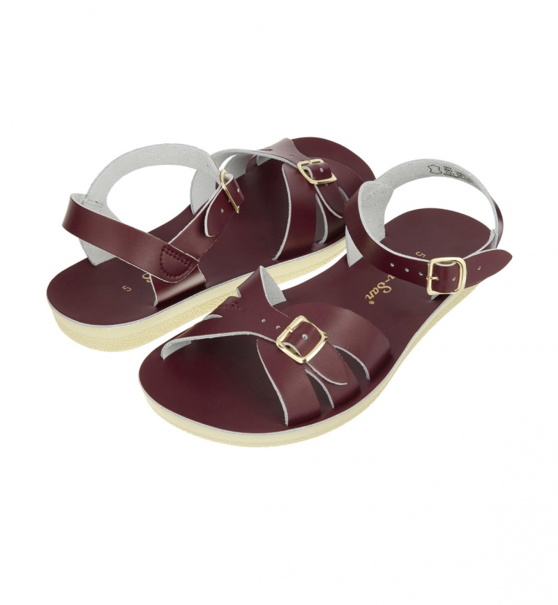 Women\'s Salt Water Boardwalk Sandals Claret | 67NTBGEZD