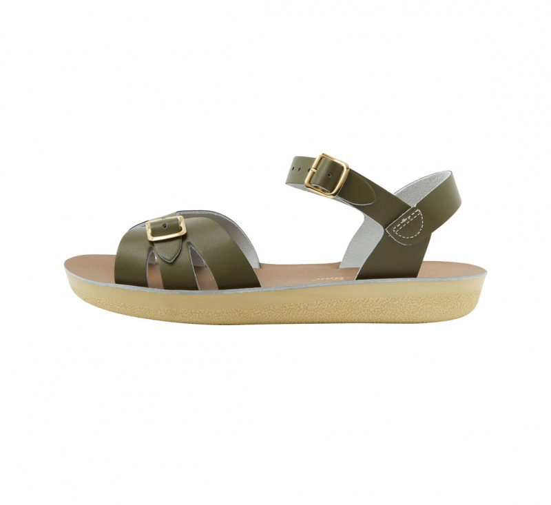 Women's Salt Water Boardwalk Sandals Olive | 39GFYPETL