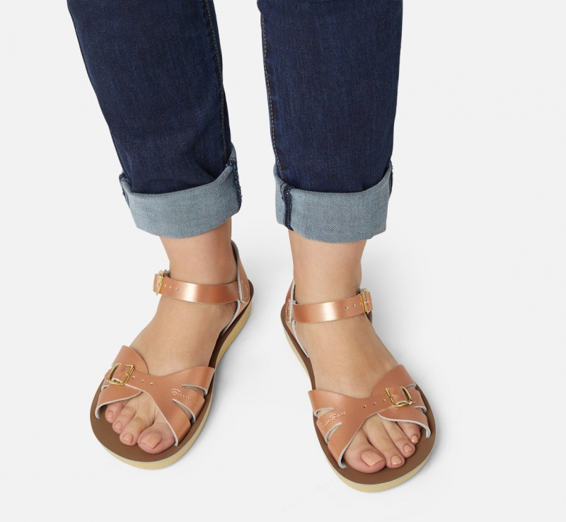 Women's Salt Water Boardwalk Sandals Rose Gold | 20NAUHPCB