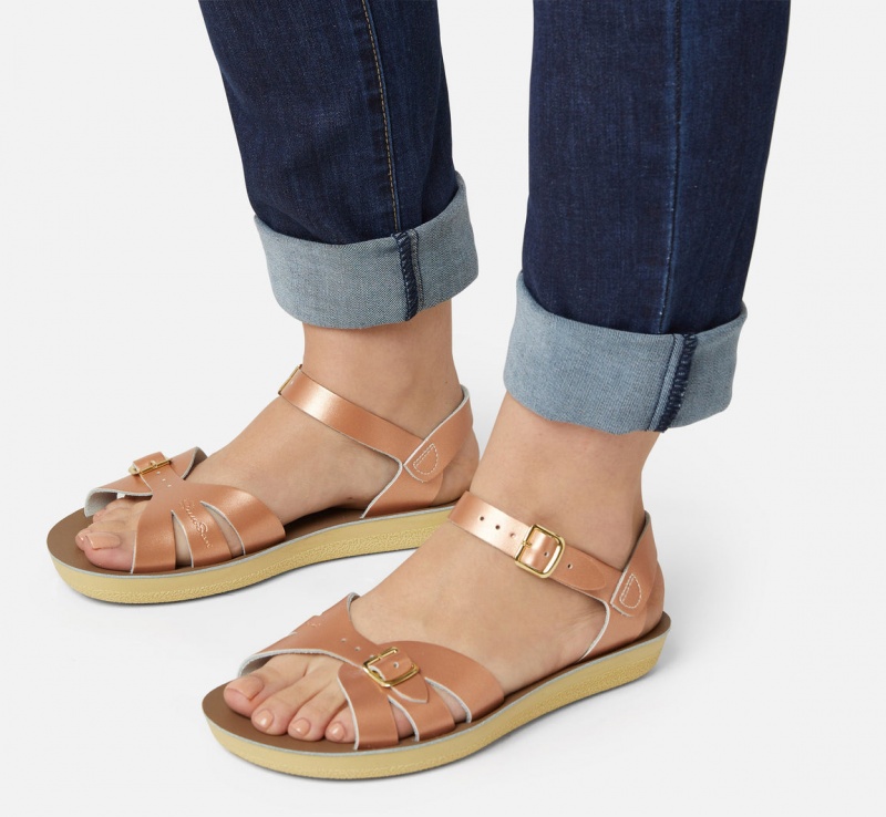 Women's Salt Water Boardwalk Sandals Rose Gold | 20NAUHPCB