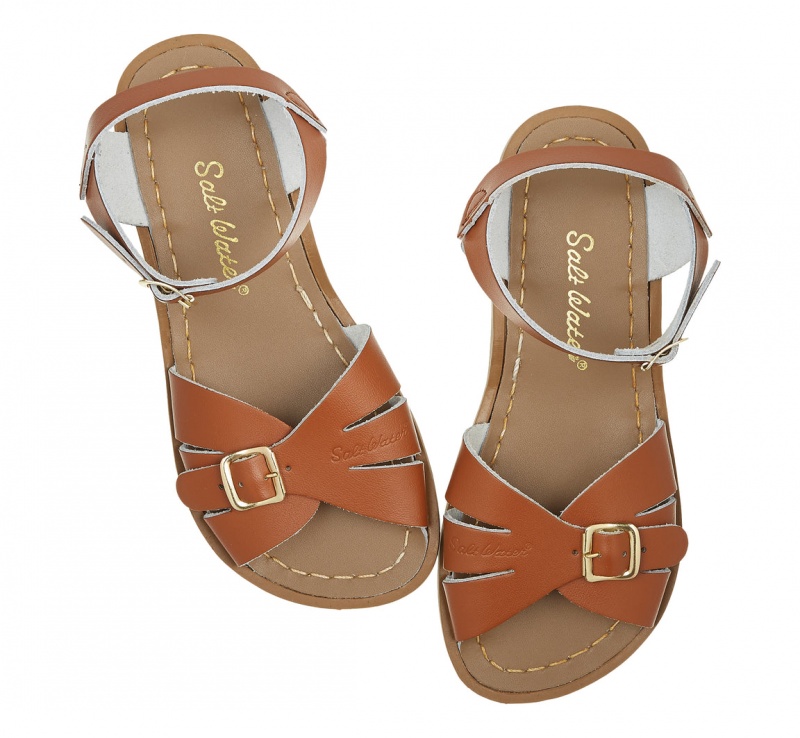 Women's Salt Water Classic Sandals Brown | 54AICGMOB