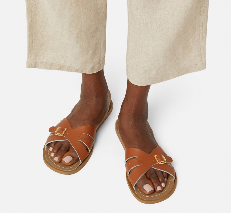 Women's Salt Water Classic Sandals Brown | 45QYKVWXL