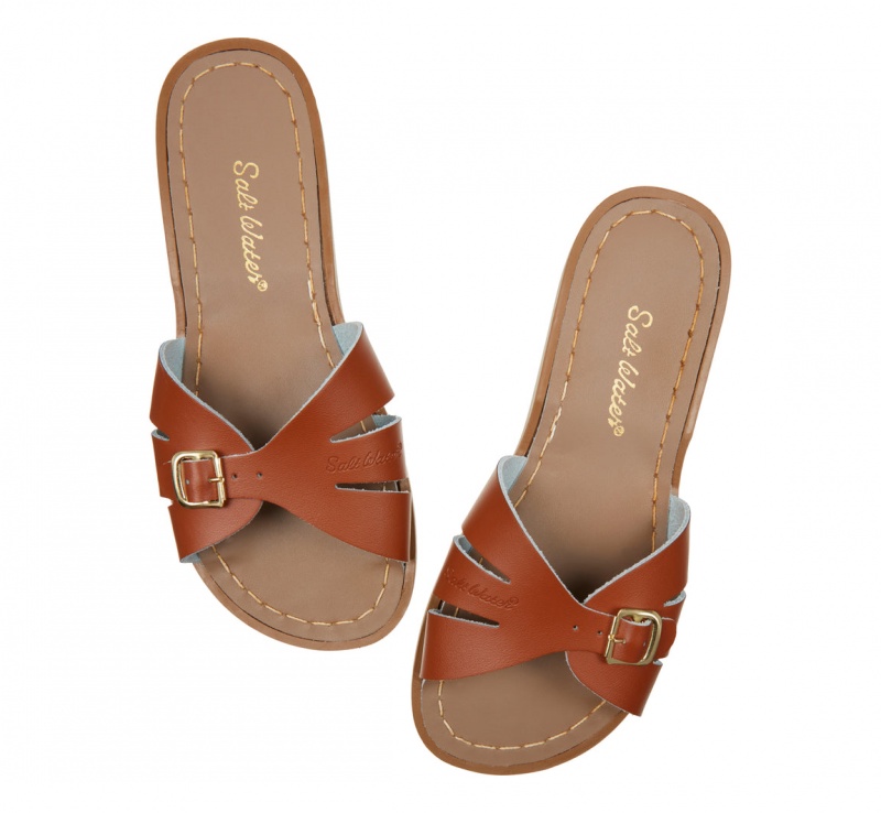 Women's Salt Water Classic Sandals Brown | 45QYKVWXL