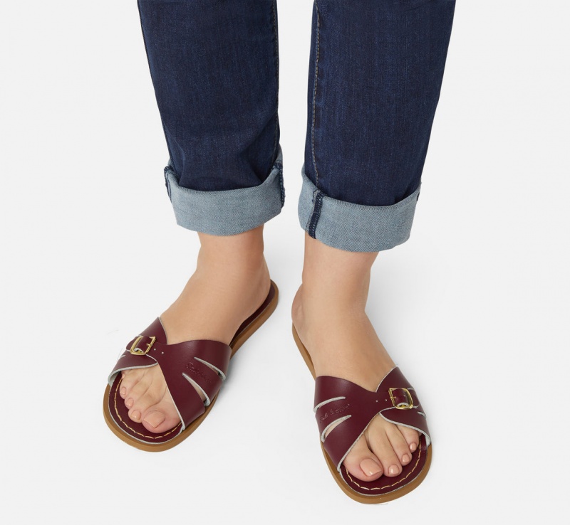 Women's Salt Water Classic Sandals Claret | 73SNMVFKT