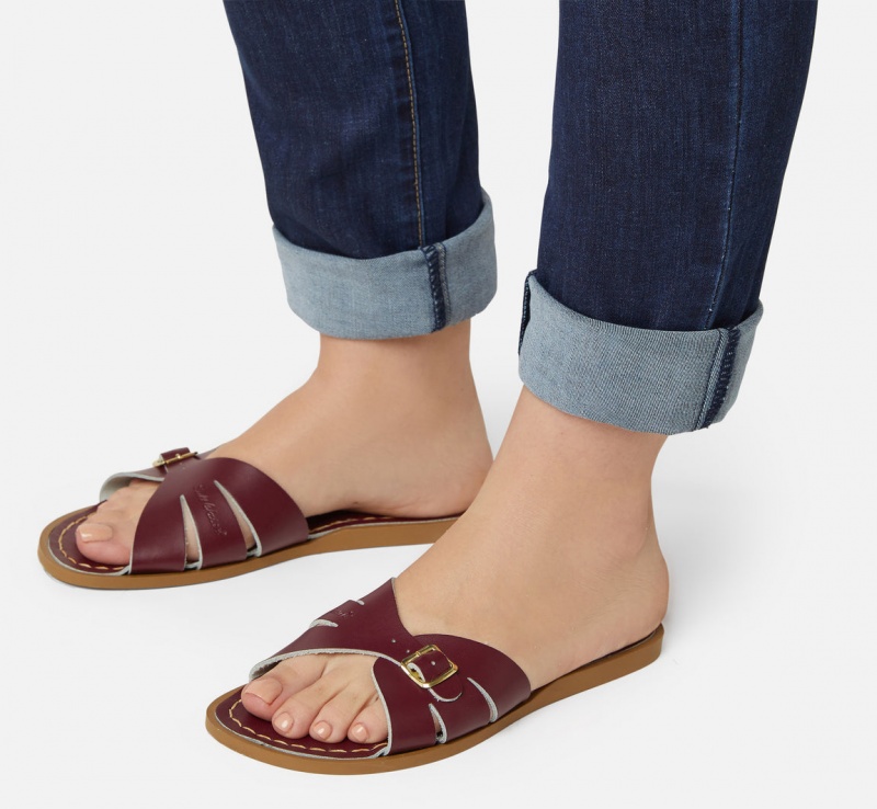 Women's Salt Water Classic Sandals Claret | 73SNMVFKT