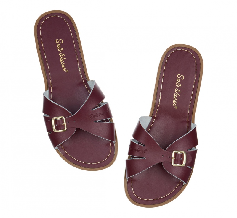 Women's Salt Water Classic Sandals Claret | 73SNMVFKT