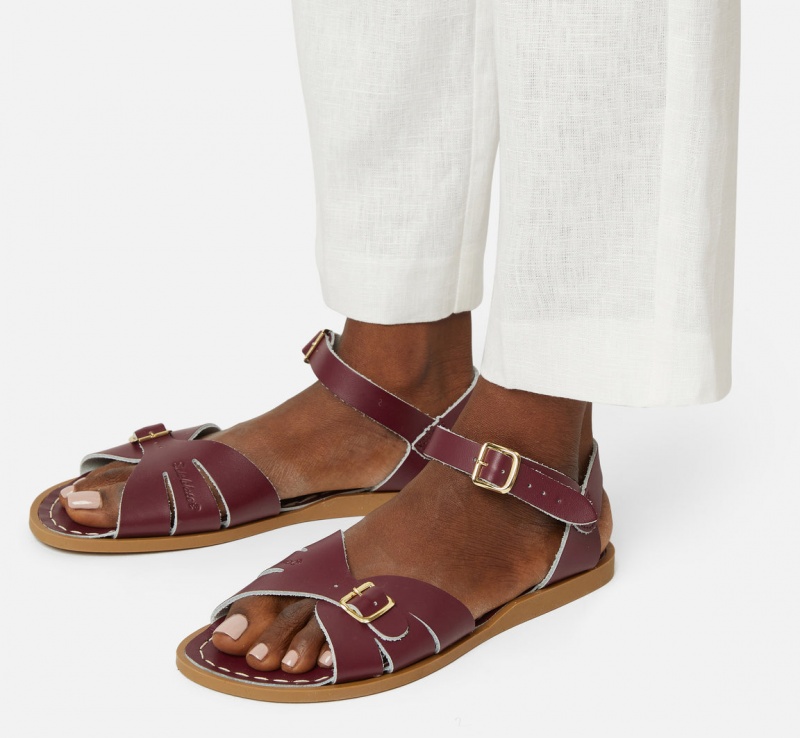 Women's Salt Water Classic Sandals Claret | 20CZOMSVA