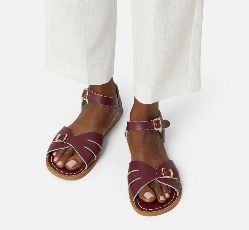 Women's Salt Water Classic Sandals Claret | 20CZOMSVA