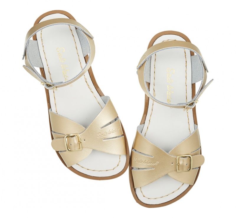 Women's Salt Water Classic Sandals Gold | 67AEGHZUY