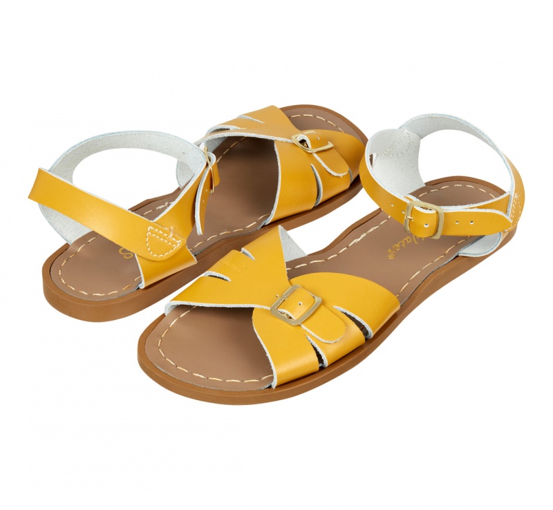 Women\'s Salt Water Classic Sandals Mustard | 04UAQTRWO