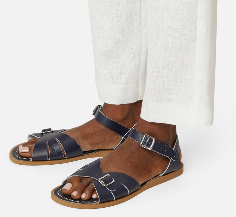 Women's Salt Water Classic Sandals Navy | 54BVIEXGL