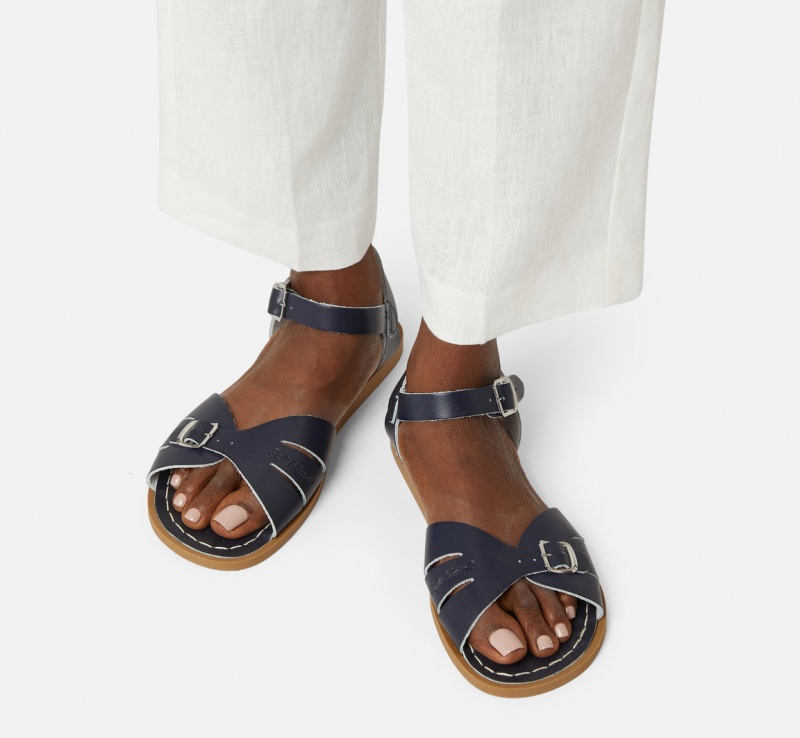 Women's Salt Water Classic Sandals Navy | 54BVIEXGL