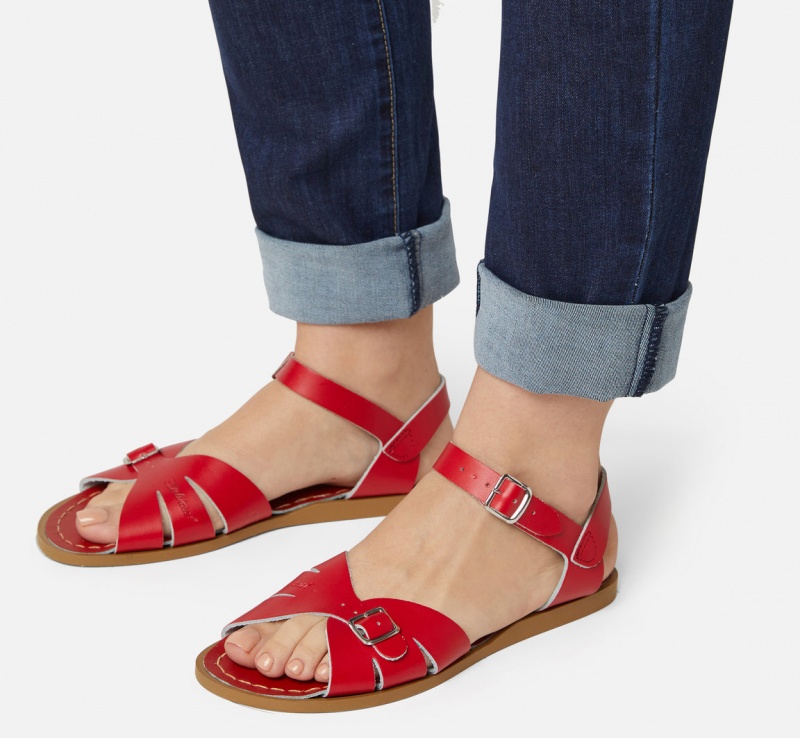 Women's Salt Water Classic Sandals Red | 65IUMBVPC