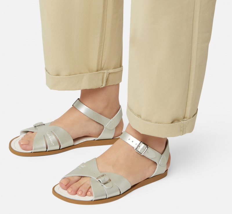 Women's Salt Water Classic Sandals Silver | 71IAGBPNV