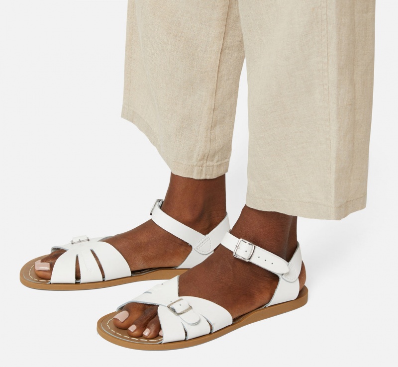 Women's Salt Water Classic Sandals White | 39DGIFPRK