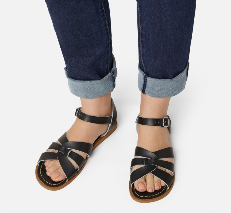 Women's Salt Water Original Sandals Black | 92FGJVTHA