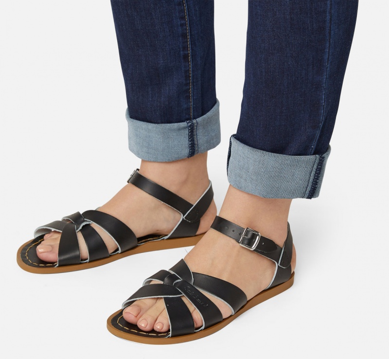 Women's Salt Water Original Sandals Black | 92FGJVTHA