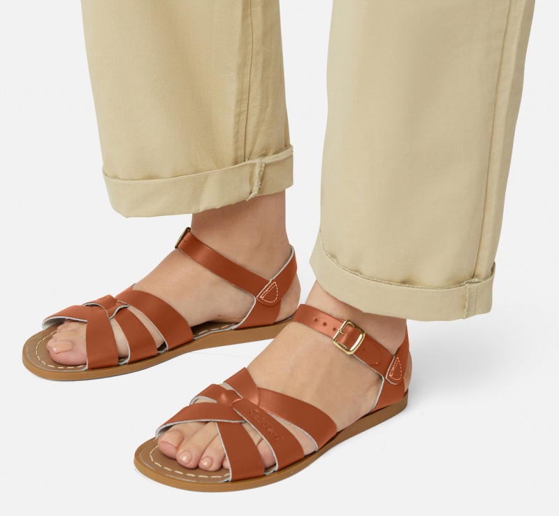 Women's Salt Water Original Sandals Brown | 26UCYZXHI