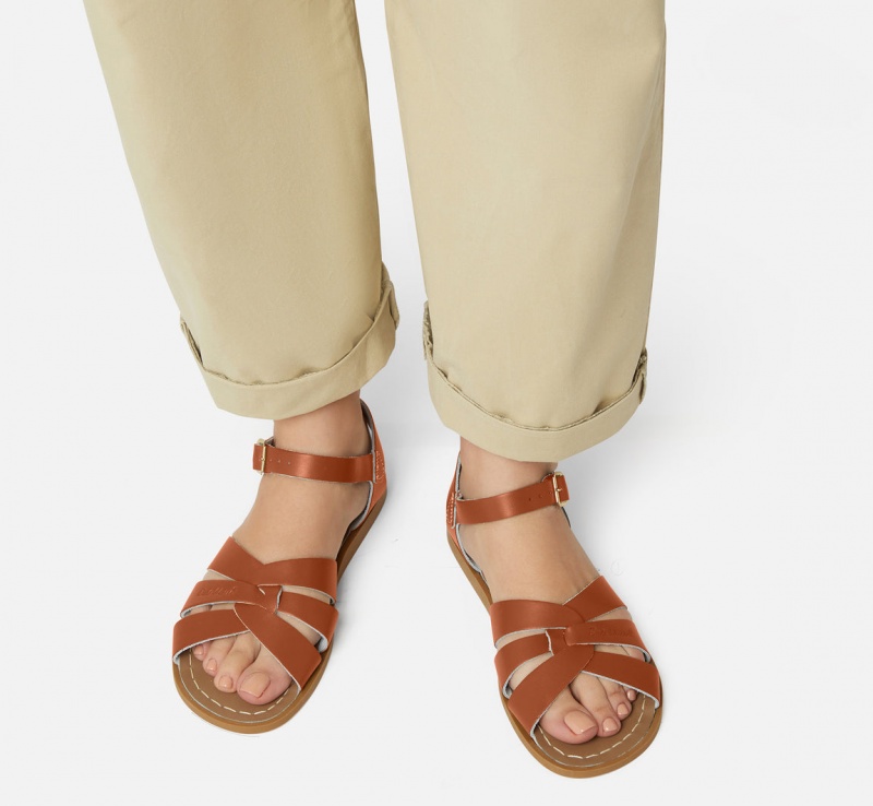 Women's Salt Water Original Sandals Brown | 26UCYZXHI