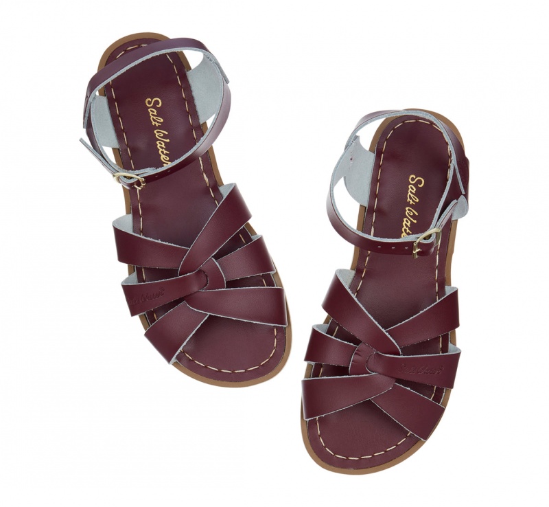 Women's Salt Water Original Sandals Claret | 57YCLXSJQ