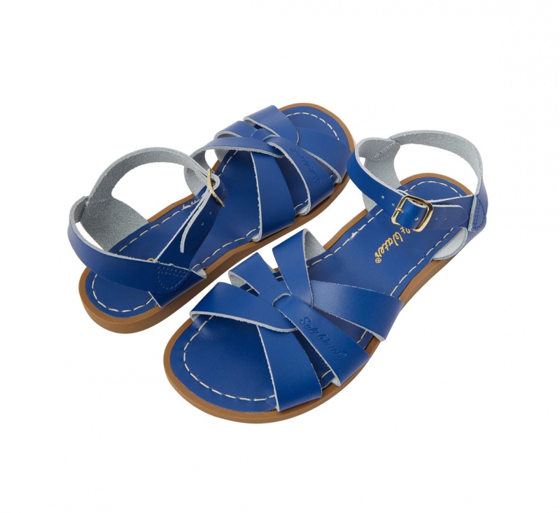 Women\'s Salt Water Original Sandals Deep Blue | 85LOFVSDJ