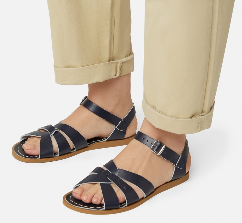 Women's Salt Water Original Sandals Navy | 29EQXSKYP