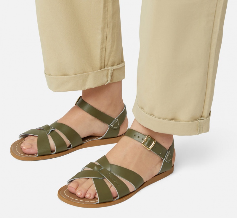 Women's Salt Water Original Sandals Olive | 95LRZAUEP