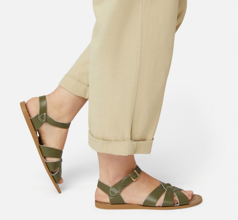 Women's Salt Water Original Sandals Olive | 95LRZAUEP