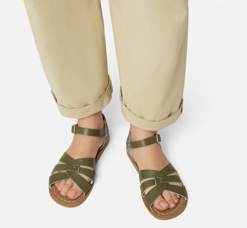 Women's Salt Water Original Sandals Olive | 95LRZAUEP