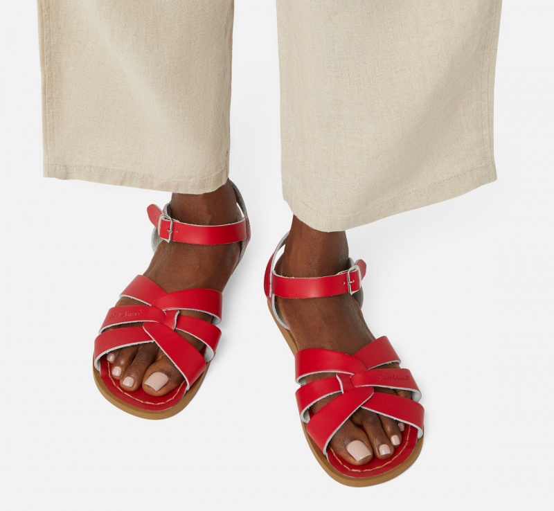 Women's Salt Water Original Sandals Red | 46BZHPEWR