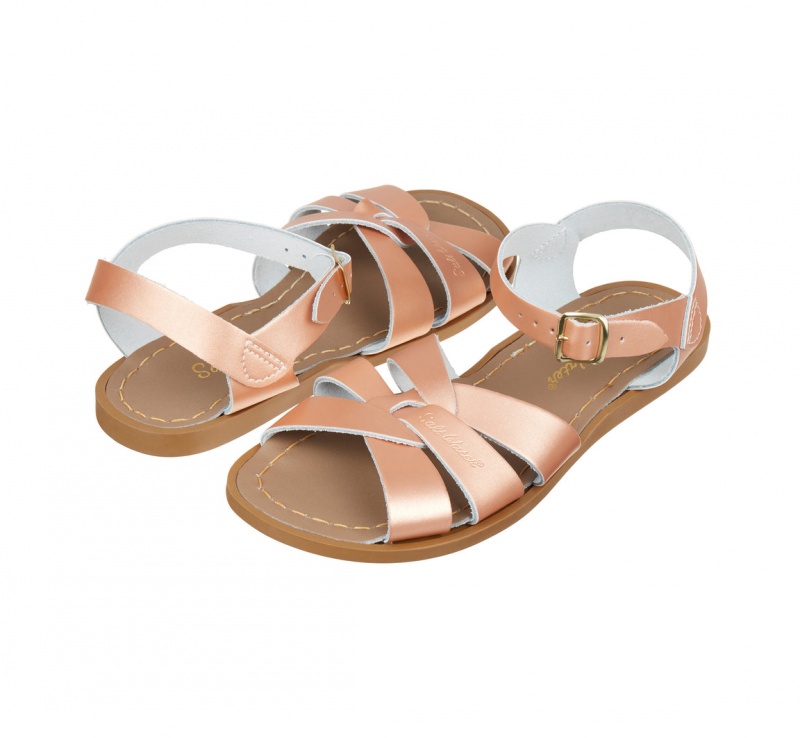 Women\'s Salt Water Original Sandals Rose Gold | 08YXBFOWR