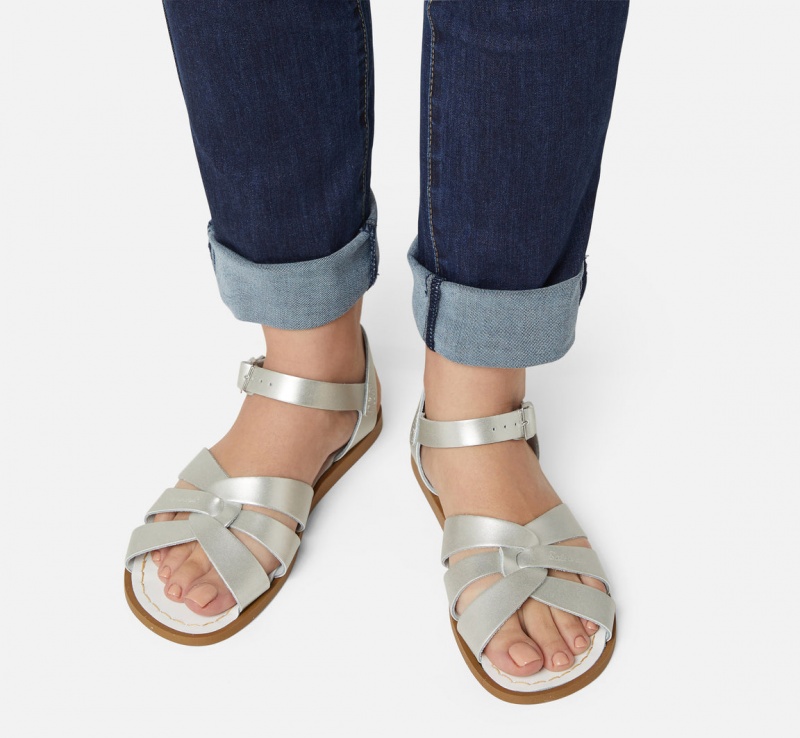 Women's Salt Water Original Sandals Silver | 71MOUFESI