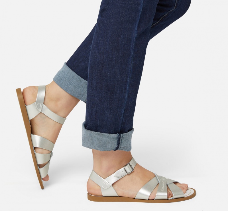 Women's Salt Water Original Sandals Silver | 71MOUFESI