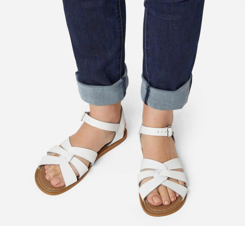 Women's Salt Water Original Sandals White | 87JGZDNOE