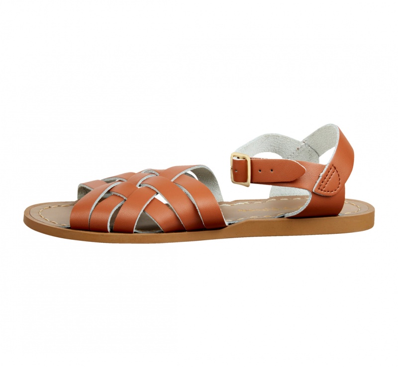 Women's Salt Water Retro Sandals Brown | 50UOSKBDN