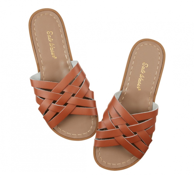 Women's Salt Water Retro Sandals Brown | 69JEDQIZF