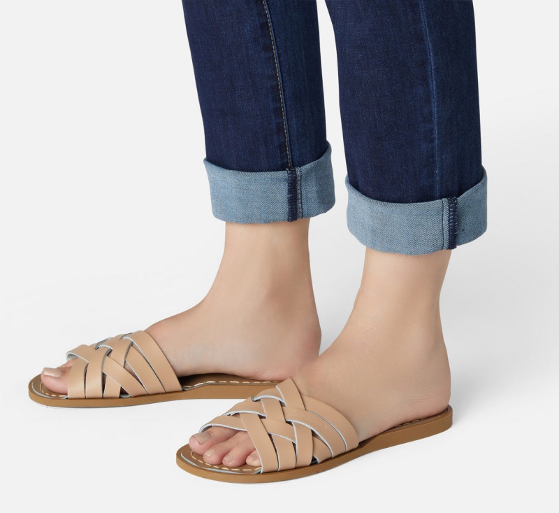 Women's Salt Water Retro Sandals Khaki | 03OHTIKYV