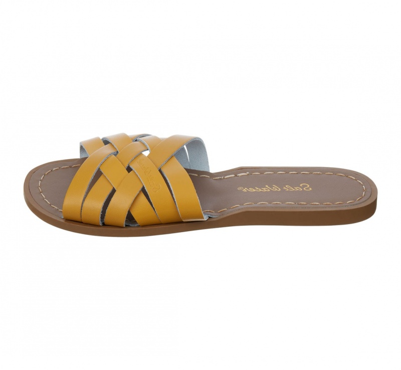 Women's Salt Water Retro Sandals Mustard | 89OQSRAMH