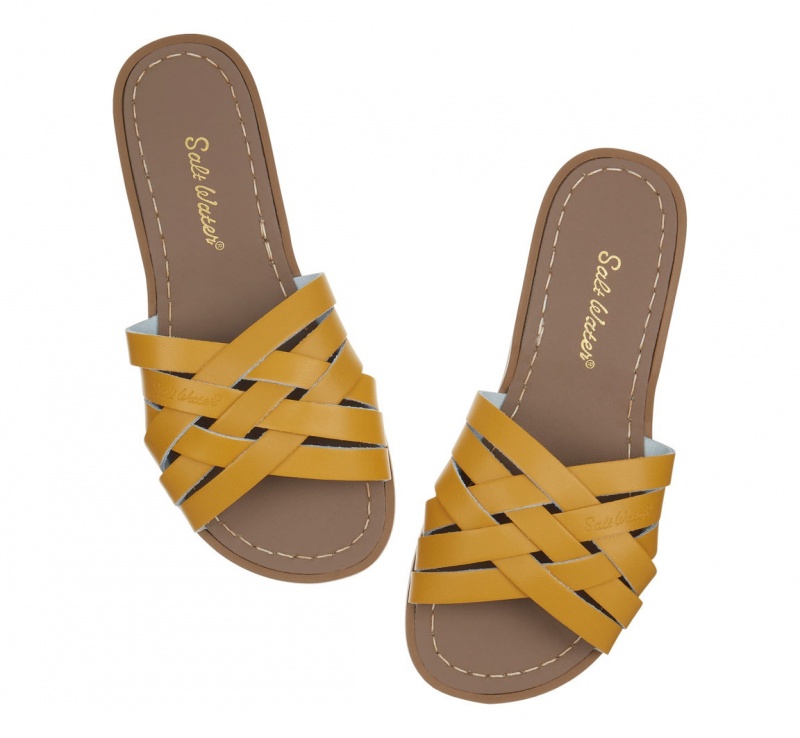 Women's Salt Water Retro Sandals Mustard | 89OQSRAMH