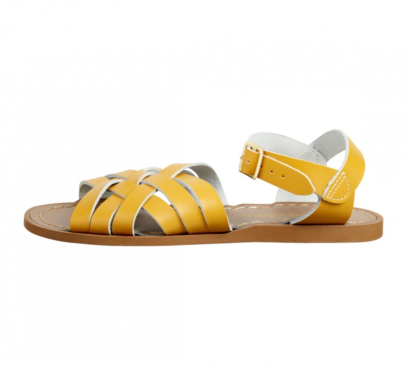 Women's Salt Water Retro Sandals Mustard | 94BMUALEK