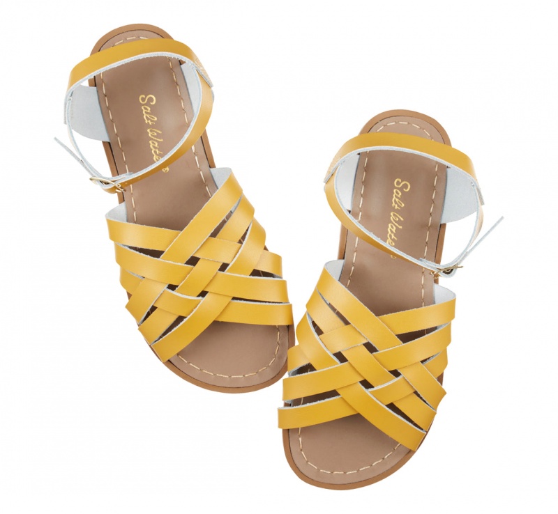 Women's Salt Water Retro Sandals Mustard | 94BMUALEK