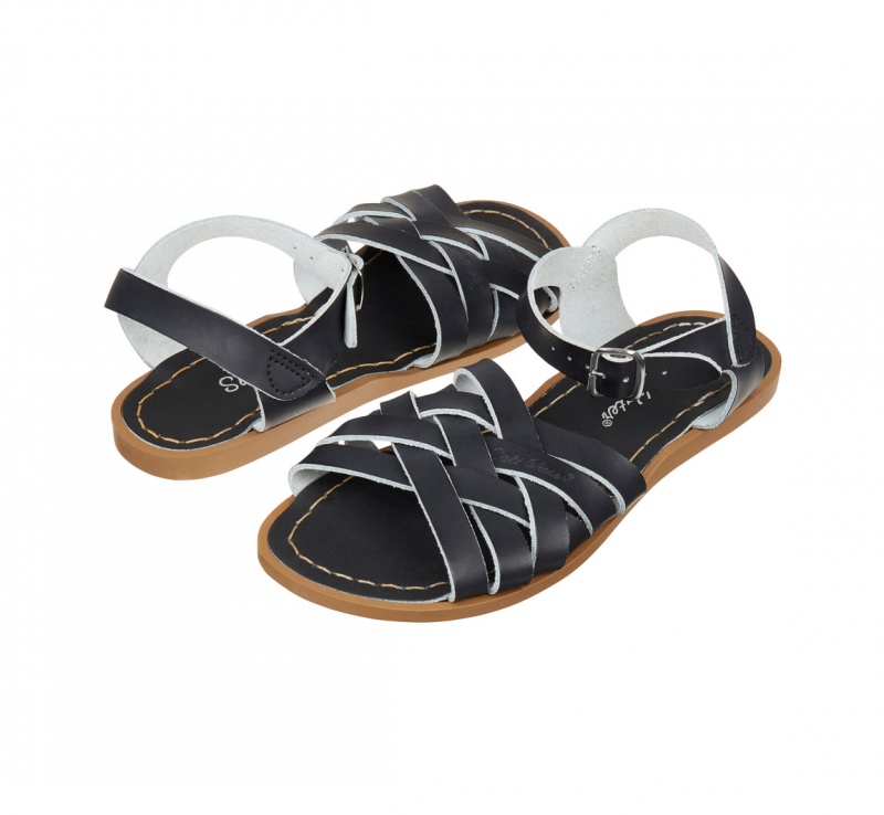 Women\'s Salt Water Retro Sandals Navy | 89OZLATQN